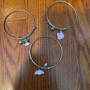 Hello Kitty Silver Kids Charm Bracelet with Character Charms